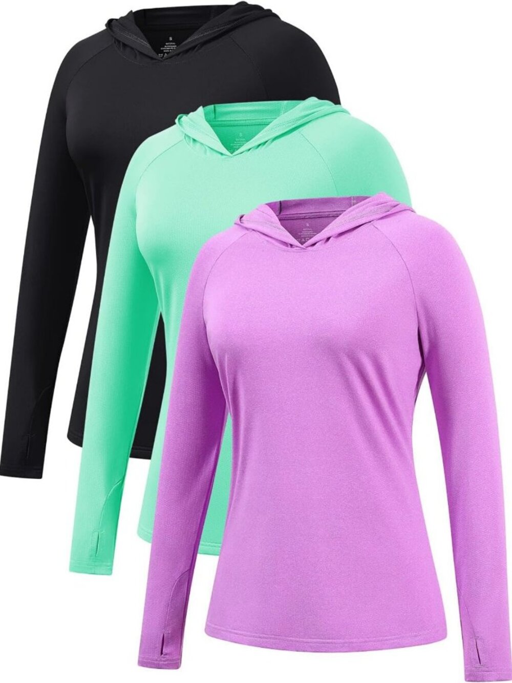 Lightweight Women's Sun Protection Hoodie - 3 Pack for Fishing & Hiking
